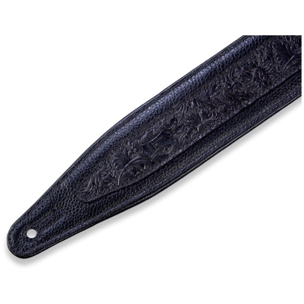 Levy's M317FG Leather Guitar Strap, Black