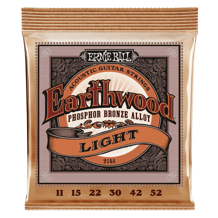 Ernie Ball Earthwood Phosphor Bronze Acoustic Guitar Strings, 2148, 11-52, Light