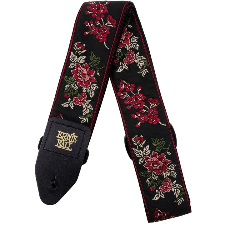 Ernie Ball Jacquard Guitar Strap, Red Rose