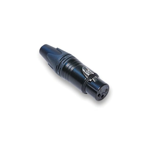 Neutrik NC3FXX XLR Female Connector, Black Chrome, NC3FXX-B, Gold-Plated Contacts