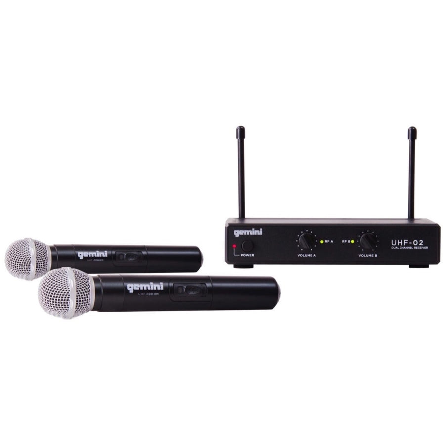 Gemini UHF-02M Dual Handheld Microphone Wireless System, Band S34