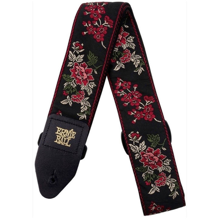 Ernie Ball Jacquard Guitar Strap, Red Rose