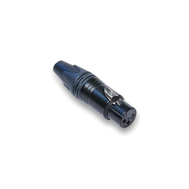 Neutrik NC3FXX XLR Female Connector, Black Chrome, NC3FXX-BAG, Silver-Plated Contacts