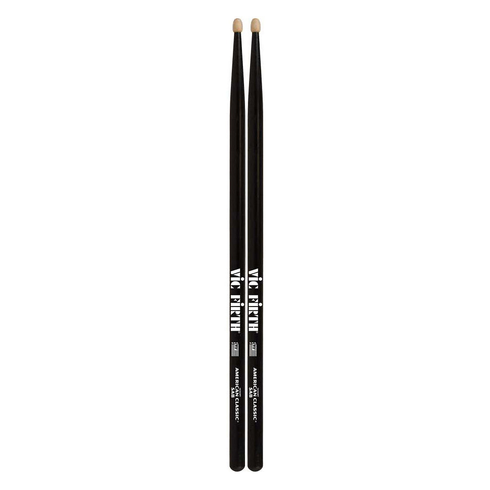 Vic Firth American Classic Drumsticks, Wood Tip, 5A, Black - 1 pair