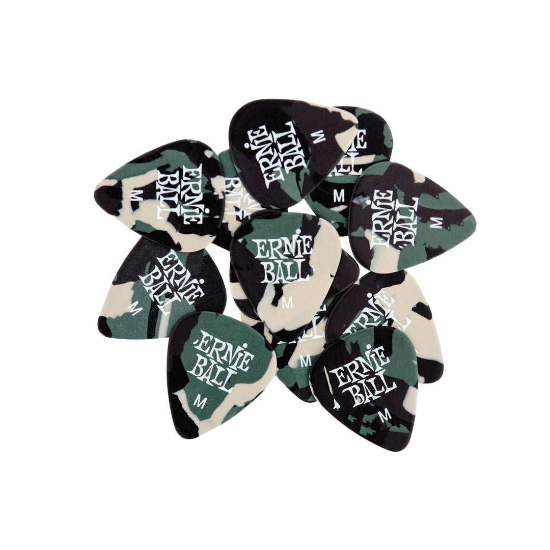 Ernie Ball Camouflage Cellulose Picks, Medium, 12-Pack