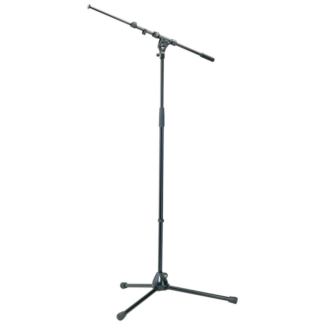 K&M 210/9B Heavy-Duty Tripod Microphone Boom Stand, Black