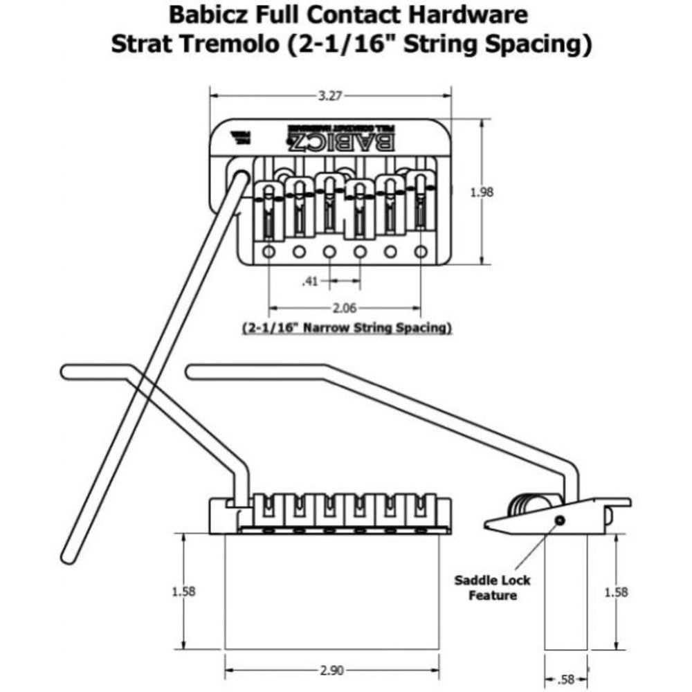 Babicz Full Contact Strat Tremolo, Chrome