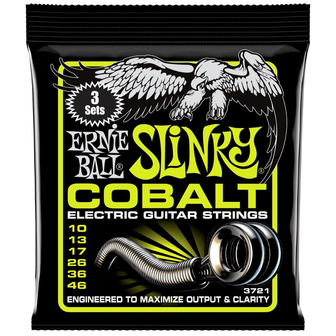 Ernie Ball Regular Slinky Cobalt Electric Guitar Strings - 10-46 Gauge, 3-Pack, 17076