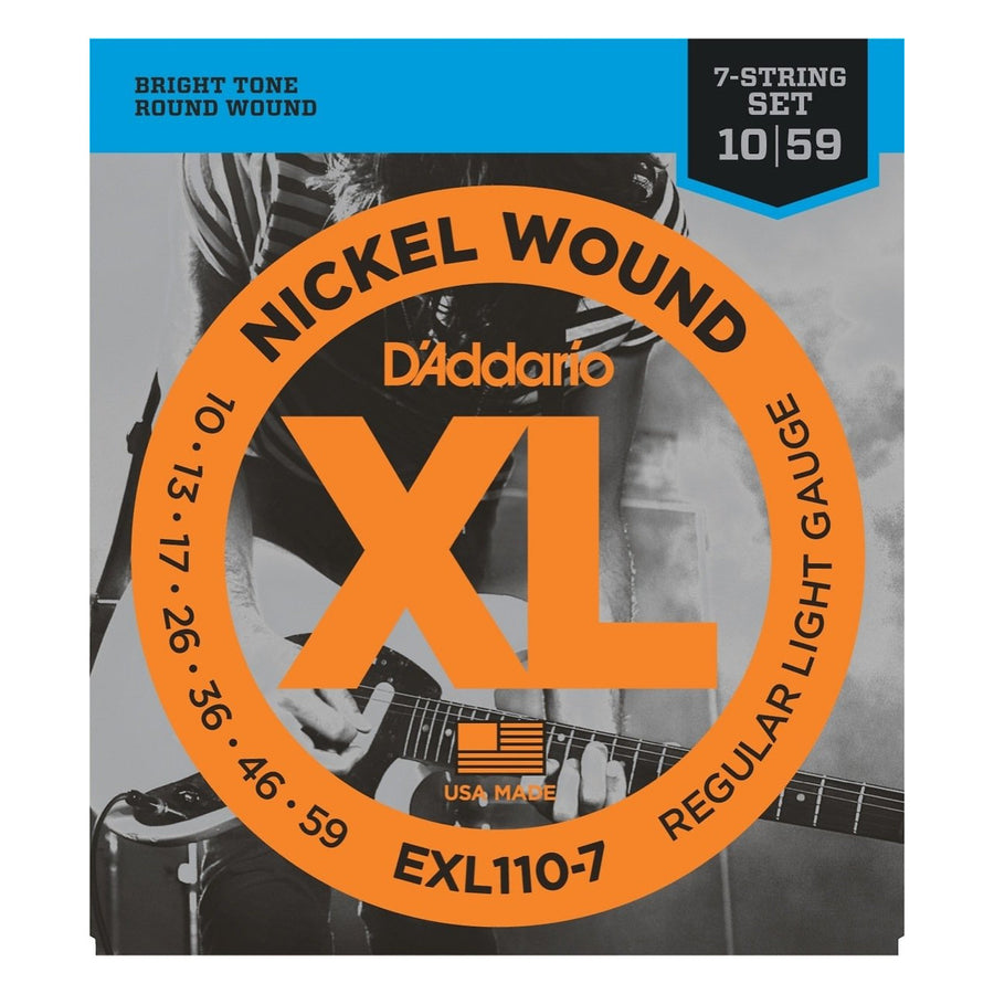 D'Addario EXL110-7 XL Electric Guitar Strings (Regular Light, 7-String, 10-59)