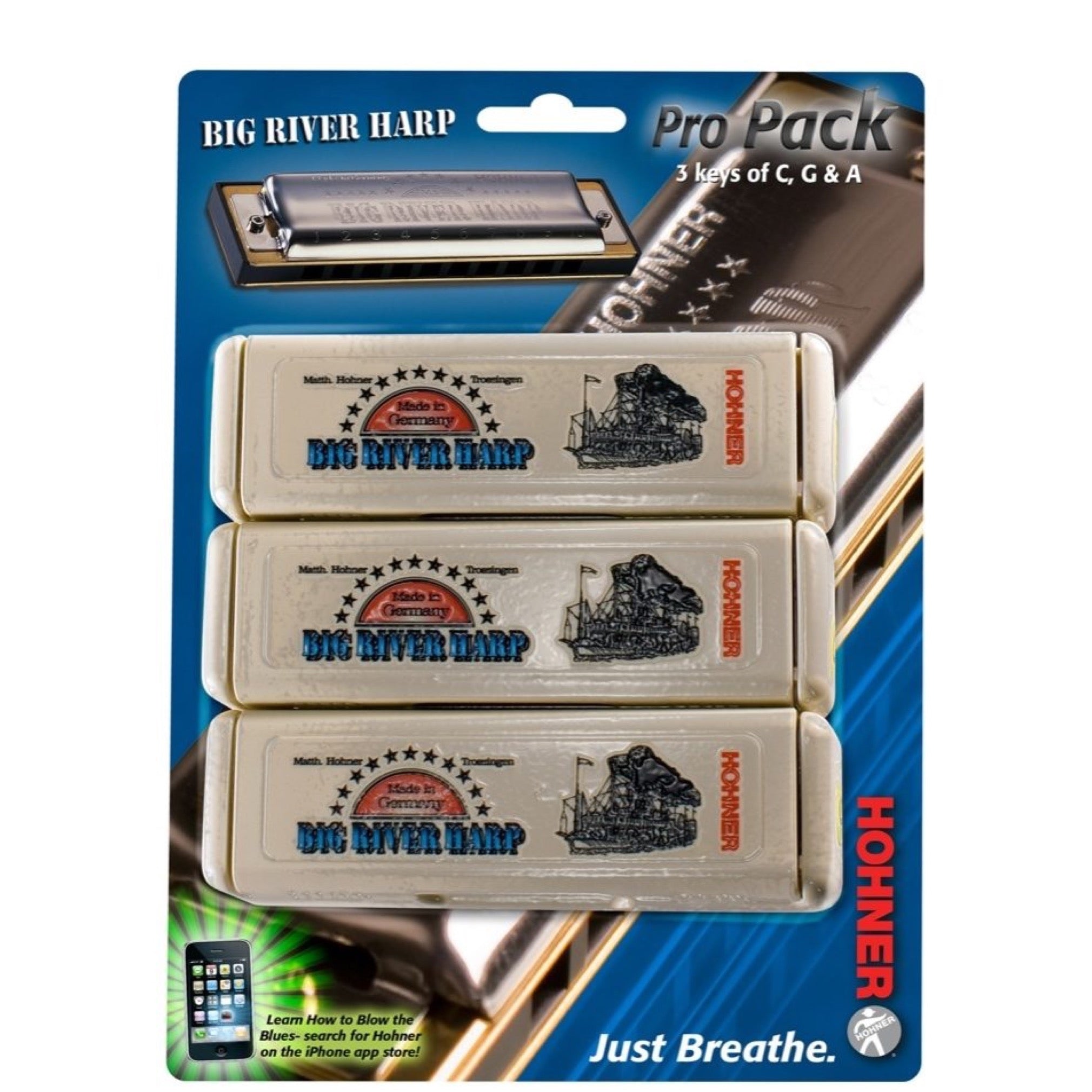 Hohner 590 Big River Harp Pro Pack Harmonica Set Keys of C G